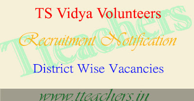 TS Vidya Volunteers district wise vacancies 2017 VVs notification