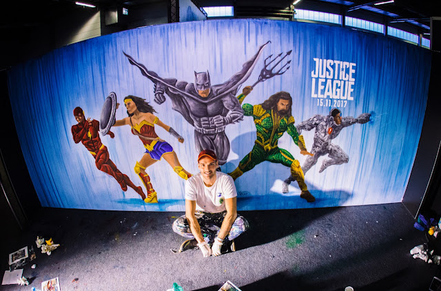  Ben Heine Art for Justice League Movie Release -- Warner Bros Belgium - Live Performance - Facts Comic Con - Kinepolis Exhibition 2017