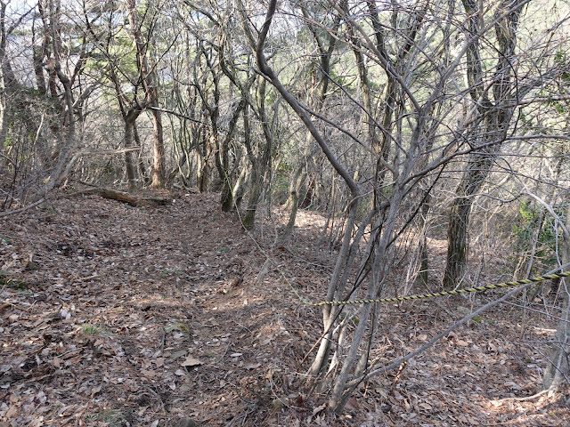 孝霊山　中腹の急な坂道