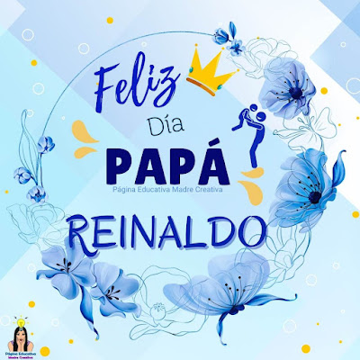 Solapín Feliz Día del Padre - Nombre Reinaldo para imprimir gratis