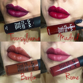 NYX soft matte lip cream Transylvania Berlin Madrid Rome