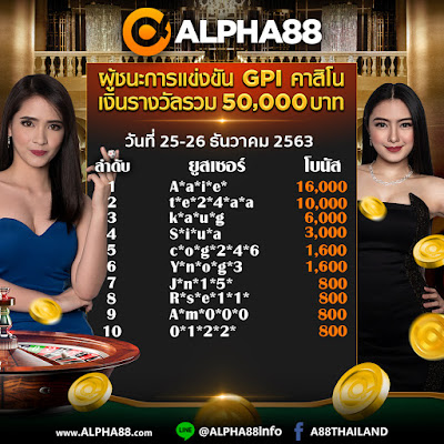 🔥 รายชื่อผู้ชนะ คาสิโน GPI ทัวร์นาเมนต์ครั้งที่ 39