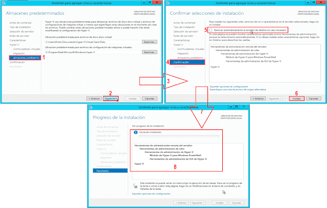 Instalar Hyper-V: Reiniciar automaticamente el servidor en caso necesario.