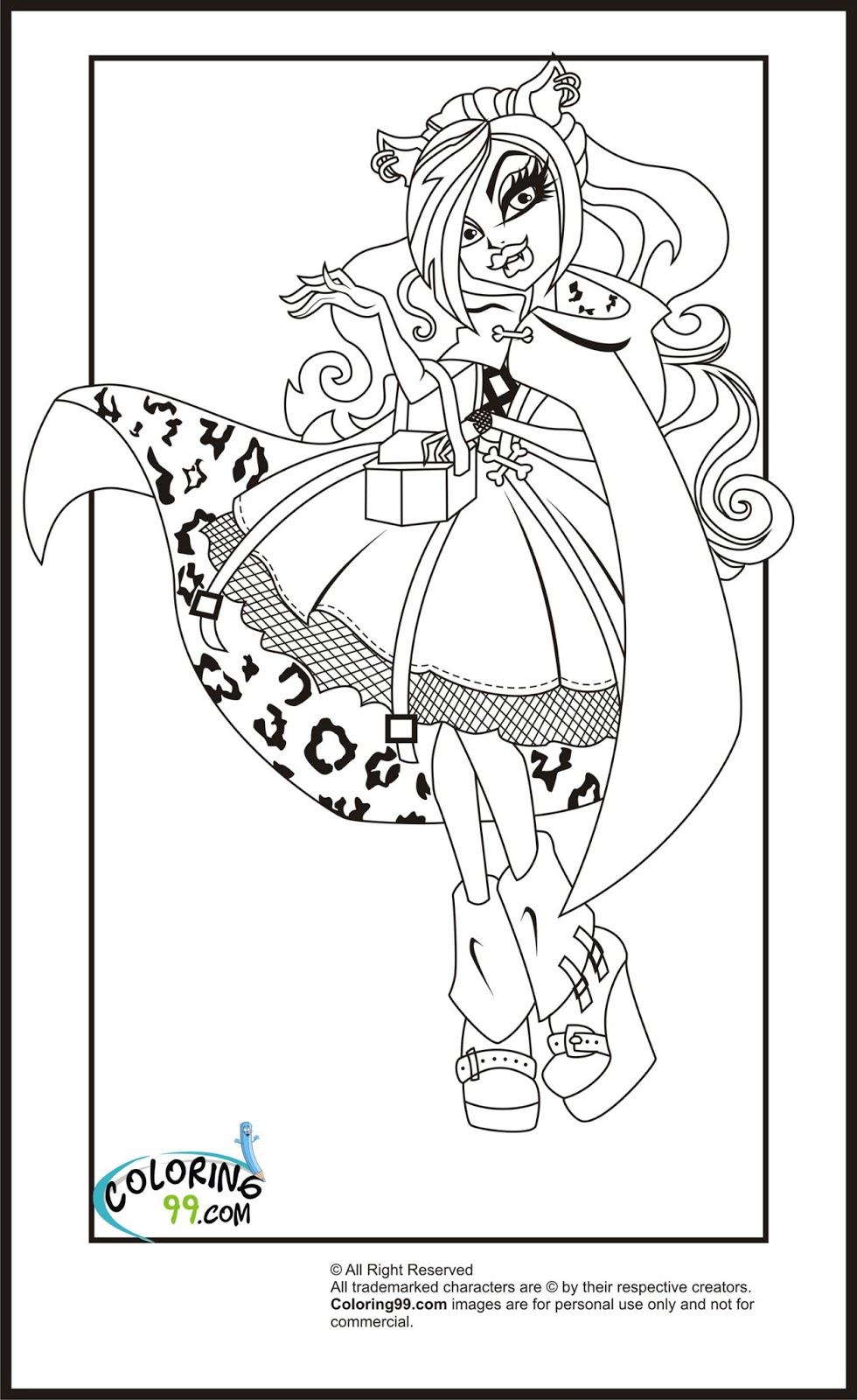 Monster High Clawdeen Wolf Coloring Pages