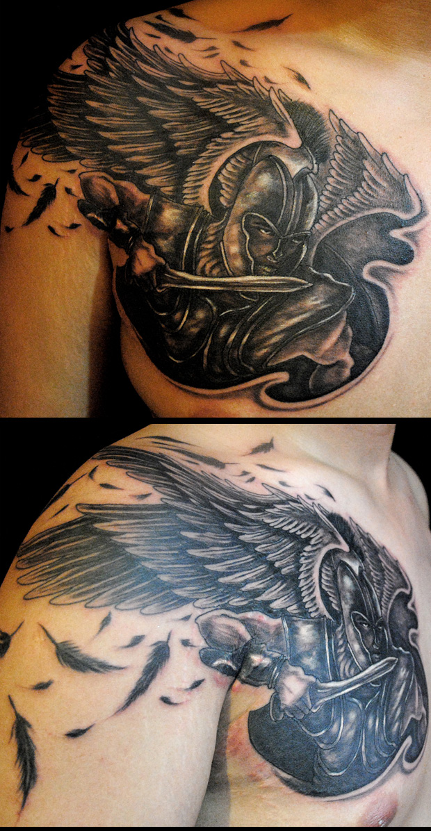 Female Warrior Angel Tattoos 2011 They are often portrayed as diminutive 