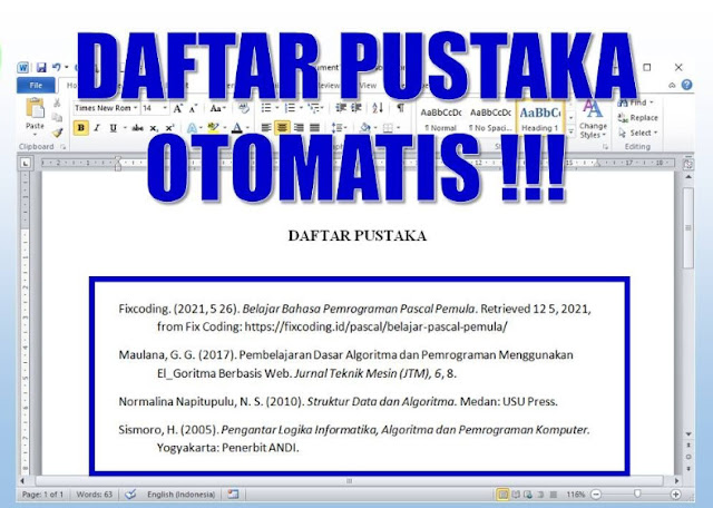 Cara Membuat Daftar Pustaka Otomatis