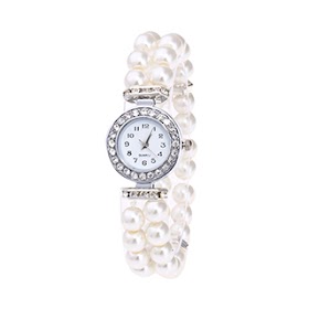 Hunputa Fashion Women Casual Pearl Wrist Watch