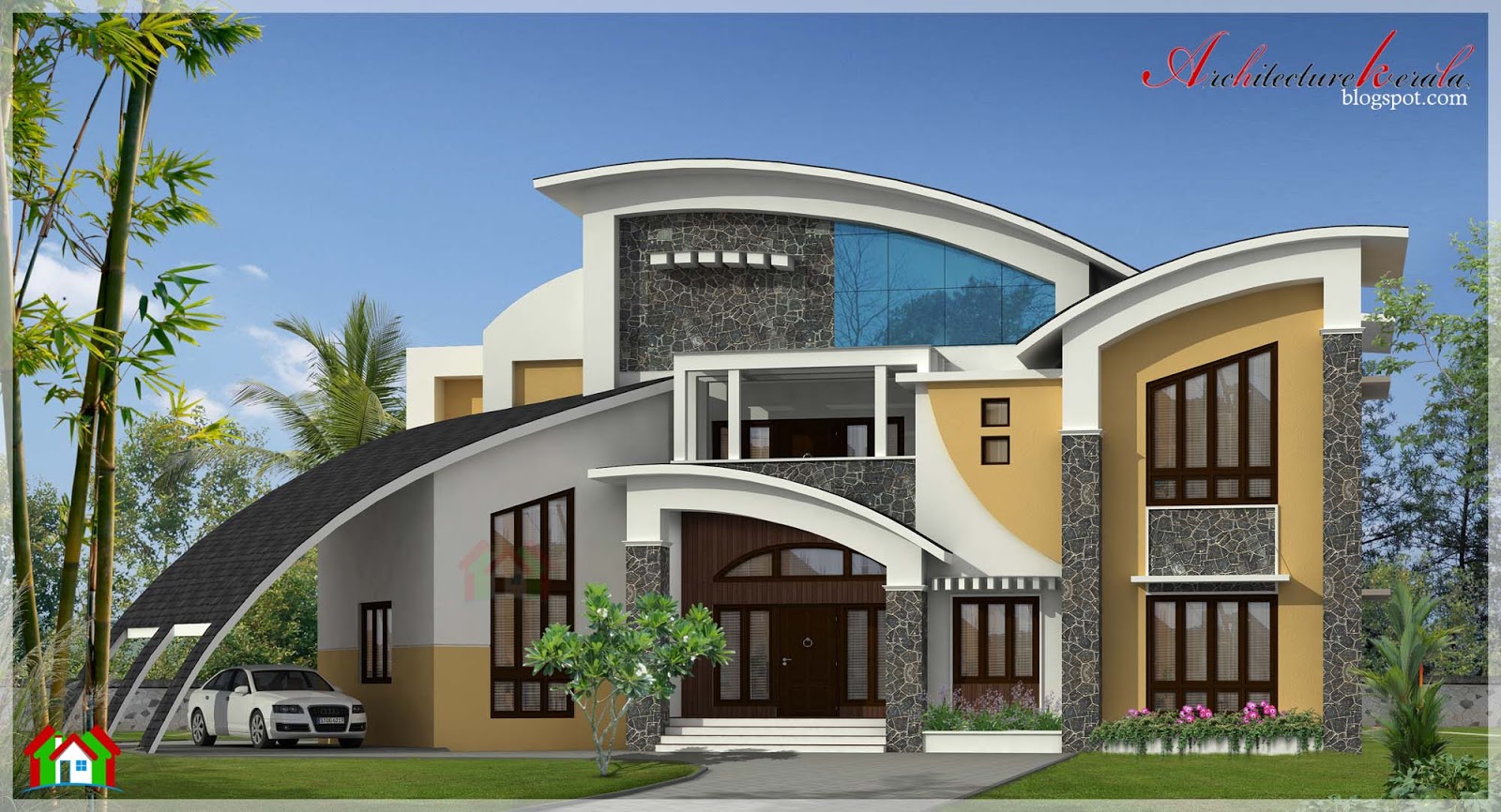 5800 SQUARE FEET CONTEMPORARY  STYLE  HOUSE  ELEVATION  