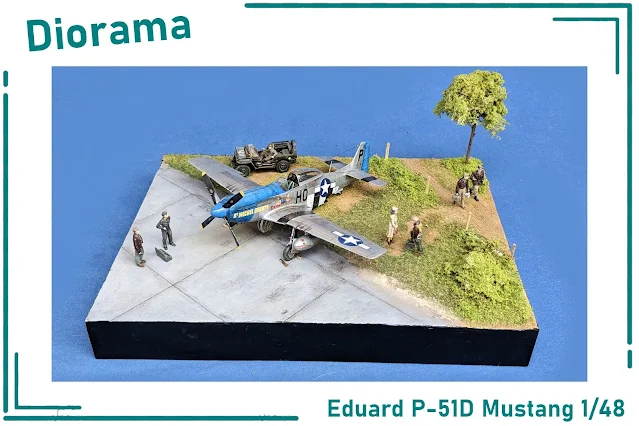 Diorama WWII US Airfield, P-51D Mustang