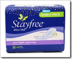 Stayfree Ultra Thin Overnight Pads Freebie Sample