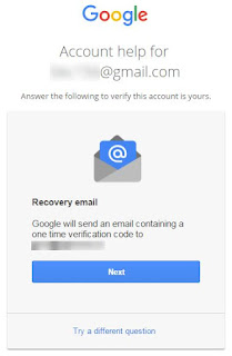 Google will send an e-mail containing a one-time verification code