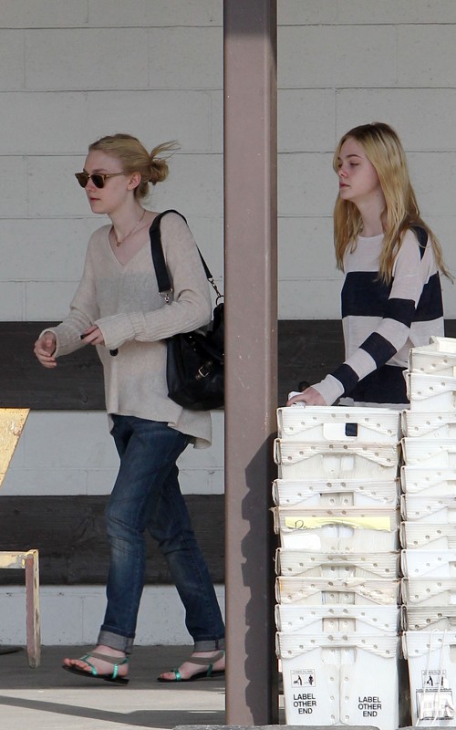 Dakota and Elle Fanning were spotted in Los Angeles CA