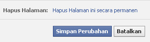 Menghapus Halaman Fans Page Facebook