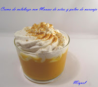 Crema de calabaza con Mousse de setas y polvo de naranja