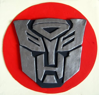 Baseball Birthday Cake on Close Up Of The Top Of The Cake   Autobot Logo