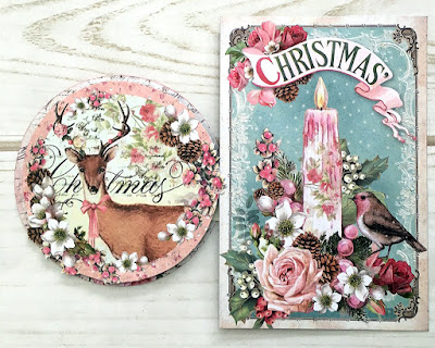 Christmas Card Tutorial Stamperia Pink Christmas