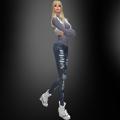 High Street Fashion Skinny Jeans on Coco Designs    Second Life Fashion  New Release   Ripped Skinny Jeans