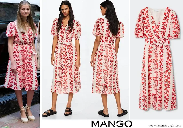 Princess Leonor wore Mango printed cotton dress