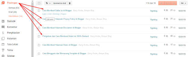 Mengenal Menu-Menu Yang Ada Pada Blogger Mengenal Menu-Menu Yang Ada Pada Blogger