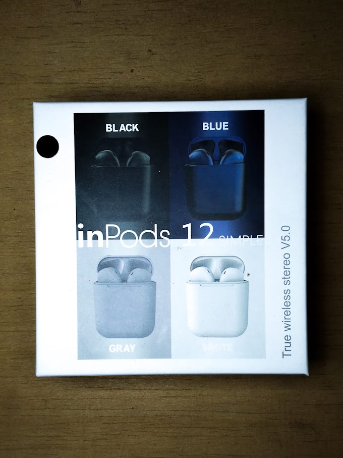 i12 Tws Bluetooth Airpods/Inpods, Black: