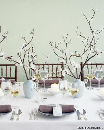 This cherry blossom centerpiece features a combination of flowers large 
