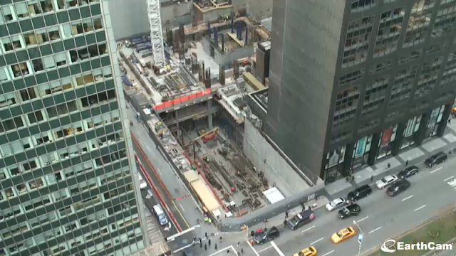 Picture of the construction site as seen from the building on the Park Avenue