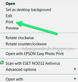 Klik print Cetak dengan Window 7