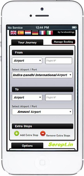 Seropt app look simulation for an idea how cab booking through mobile or computer looks.