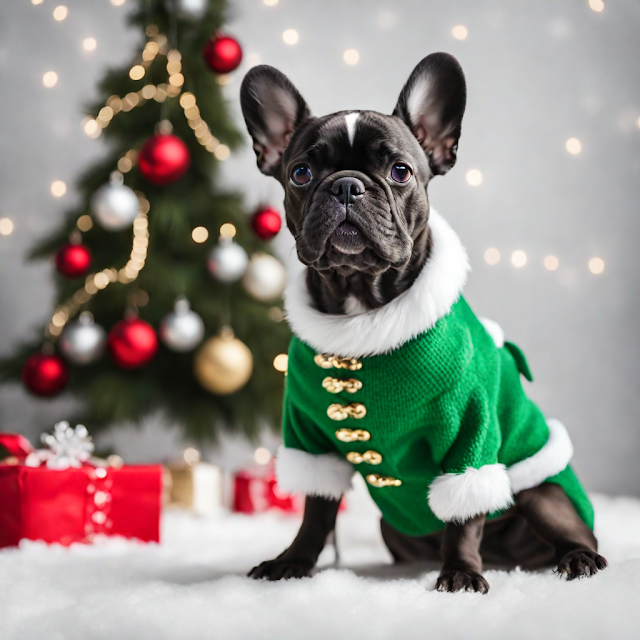 perro con traje navideño, disfraz de perro navideño, perro con traje navideño, perros con trajes navideños