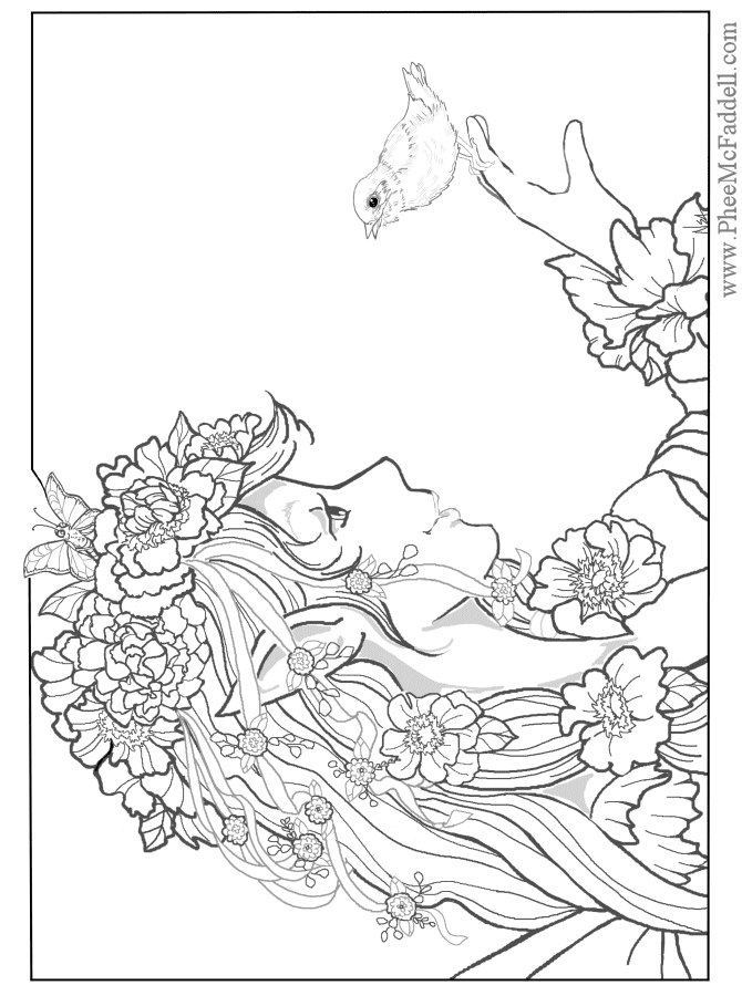 Free Printable Adult Fairy Coloring Pages 8