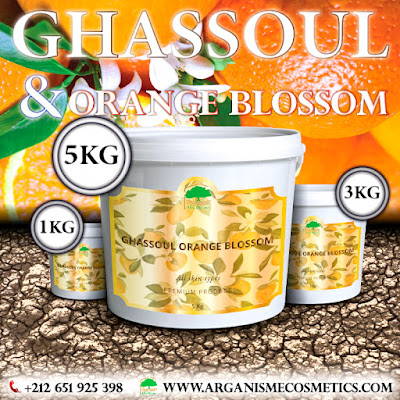 GHASSOUL CLAY WITH ORANGE BLOSSOM BULK WHOLESALE