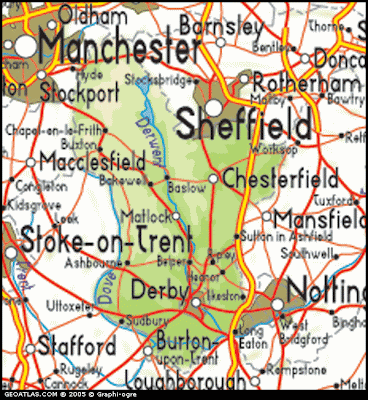 Derbyshire Political Regional Map