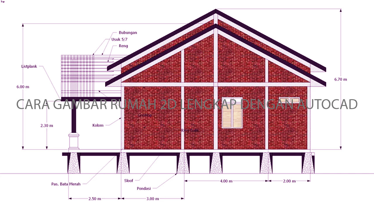 CARA GAMBAR RUMAH 2D LENGKAP DENGAN AUTOCAD