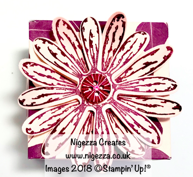 Daisy Lidded Gift Box Using Stampin' Up!® Natures Poem Nigezza Creates 