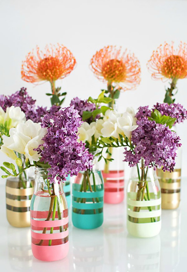 Faça você mesma lindos vasos de flores decorados - DIY