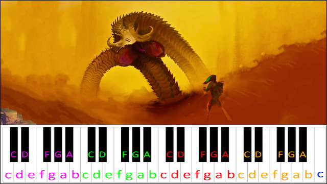 Molgera Battle Theme (Legend of Zelda: Wind Waker) Hard Version Piano / Keyboard Easy Letter Notes for Beginners