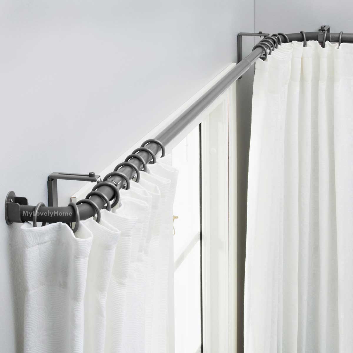 L Shape Window Curtain Rod Ideas and How It Made - My Lovely Home