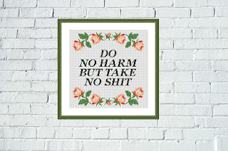 Do no harm funny cross stitch pattern - Tango Stitch