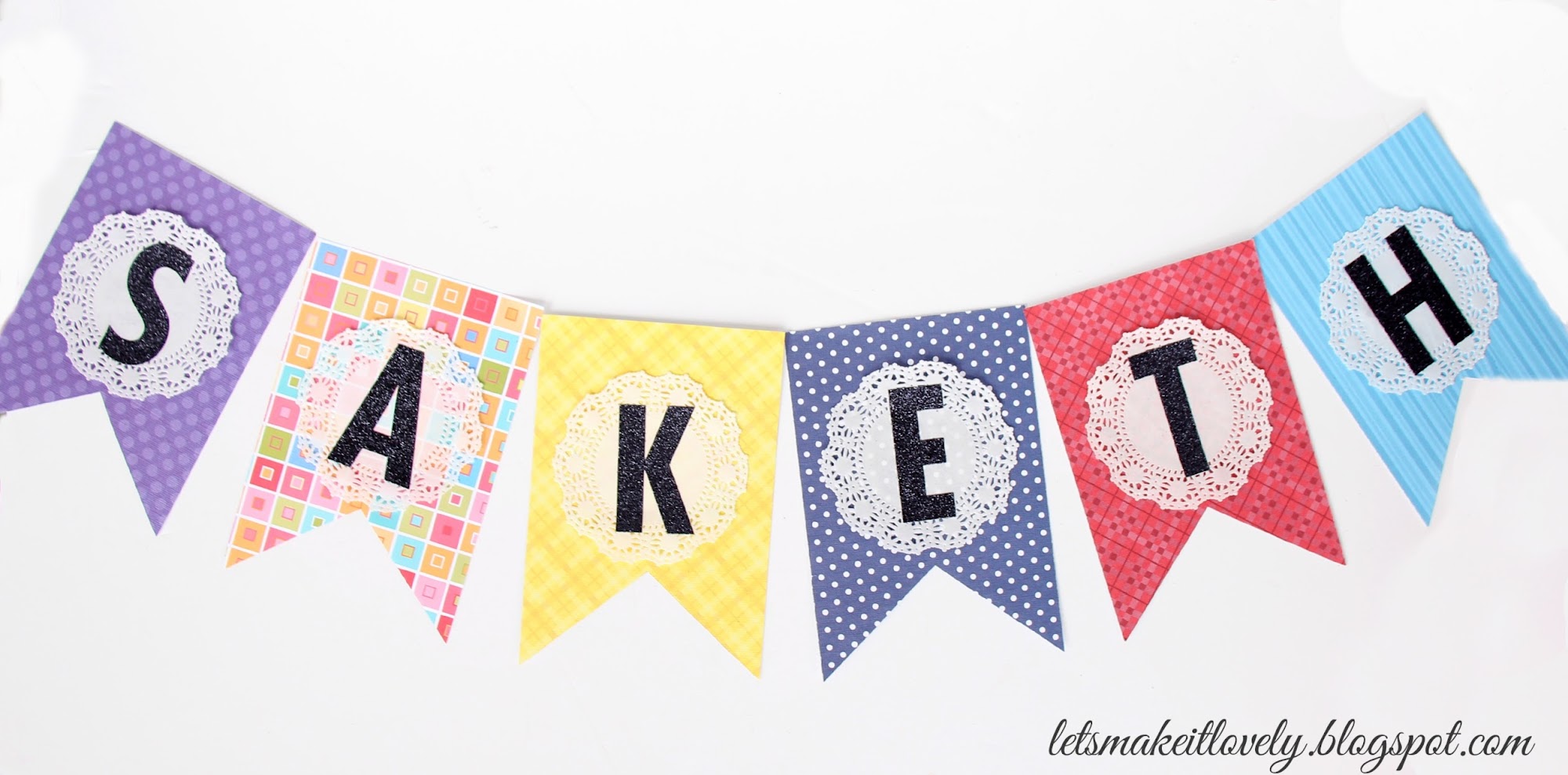 DIY Birthday Decor. DIY Colorful Bunting Banner. 