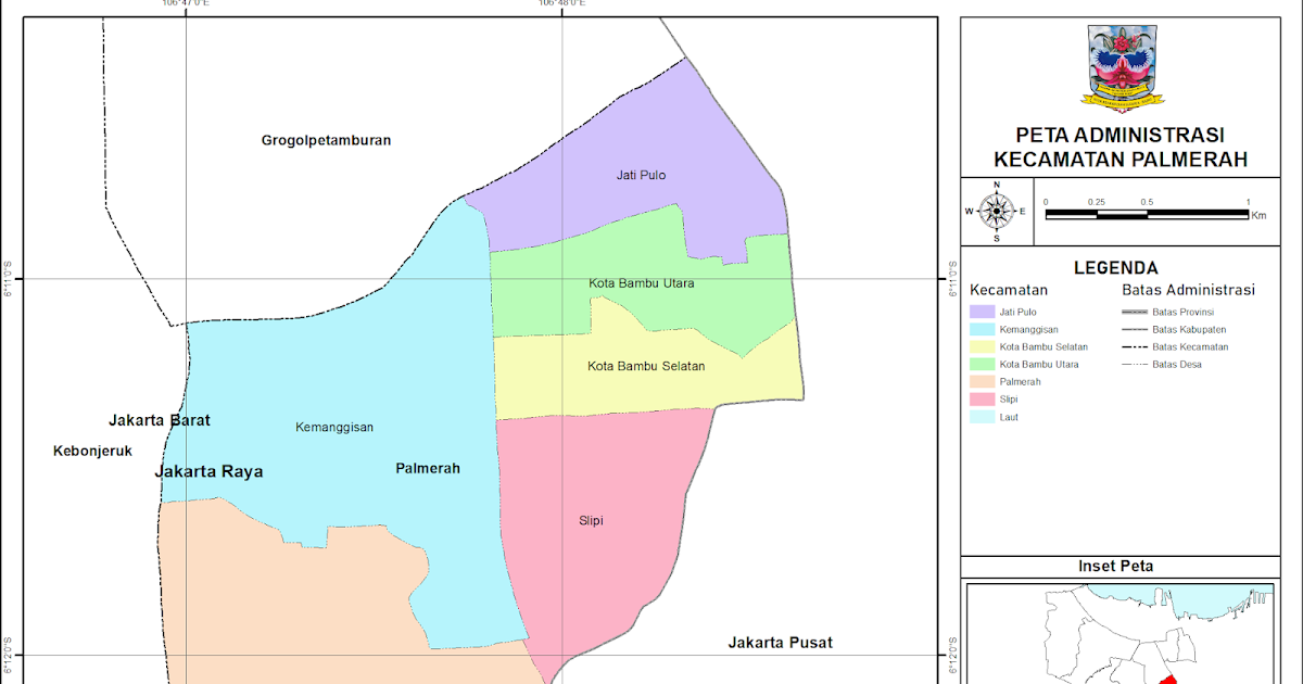 Peta Administrasi Kecamatan  Palmerah Kota Jakarta  Barat 