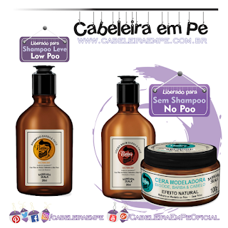 Produtos Liberados da linha Barba's - Skala (Shampoo Low Poo, Balm pós barba e cera modeladoralibrados para No Poo)