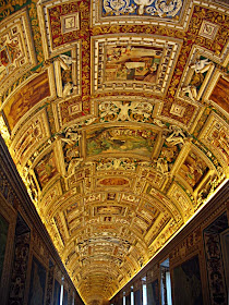  elaborately decorated fresco ceiling panel at the sistine chapel