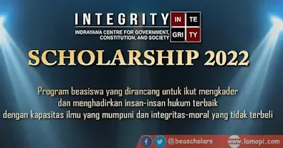 Beasiswa Integrity Scholarship 2022