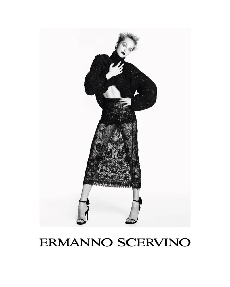 Jean Campbell stars in Ermanno Scervino fall-winter 2022 campaign. Photo: Luigi & Iango