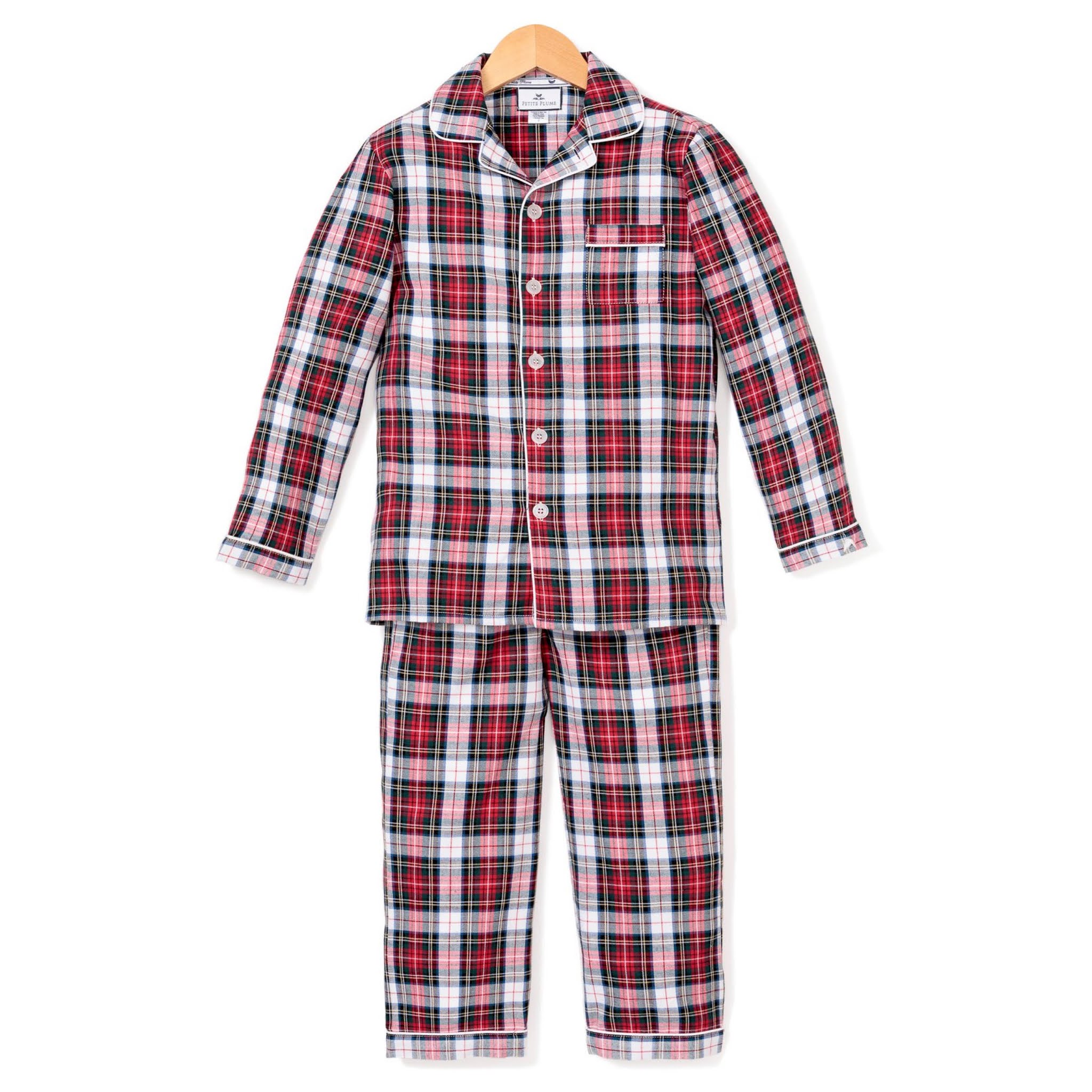 Kids Classic Plaid Christmas Pajamas from Petite Plume