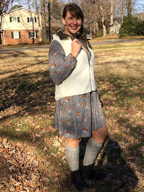 Styling a floral dress with moto boots