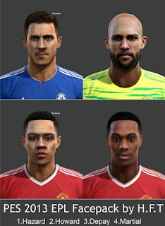 Faces: Depay, Hazard, Howard, Martial, Pes 2013