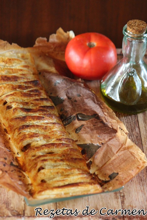 Trenza de hojaldre con carne picada