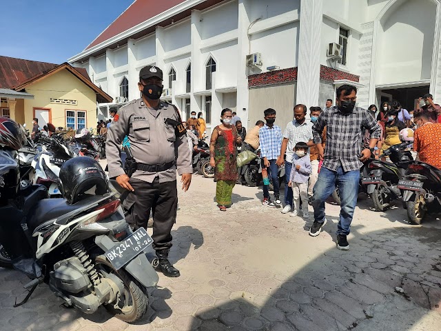 Personil Polsek Padang Hilir Patroli Pam Ibadah Minggu