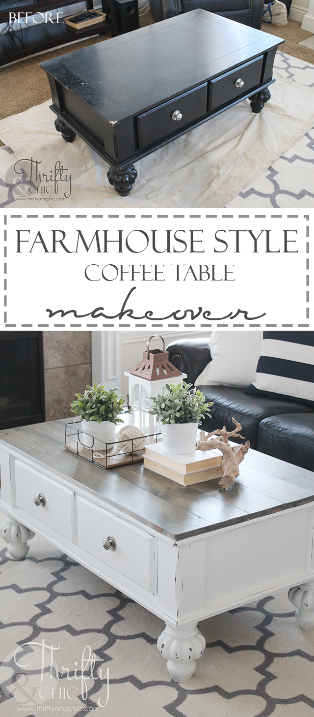 Turn an outdated table into a cute farmhouse style table!